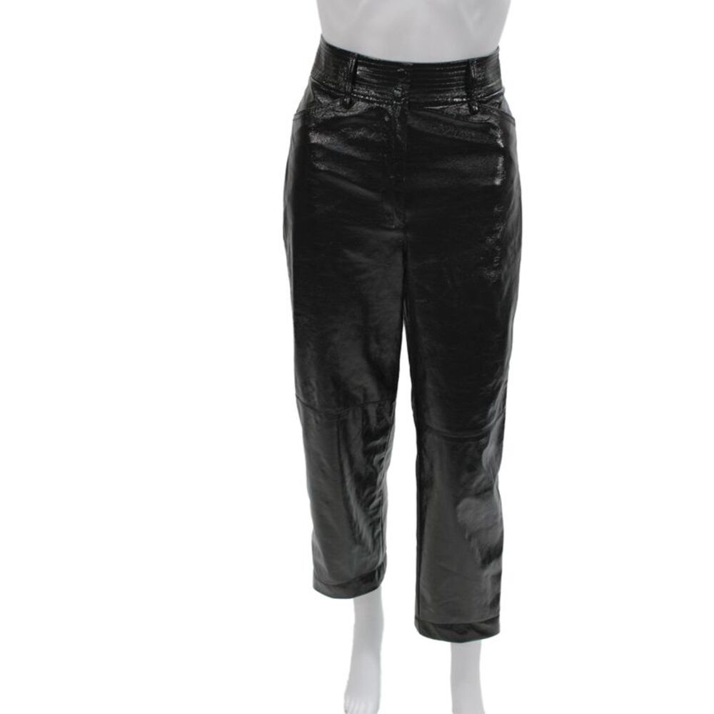 Wilfred Women Cropped Black Pants Button 100% Polyurethane Size 2
